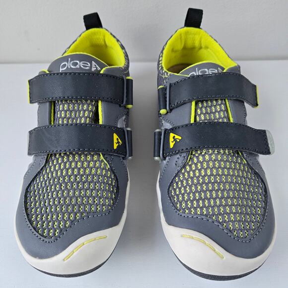 Plae NEW Kids TY Eco Poly Sneaker Shoes Gray Yellow Size US 1 EU 32 Unisex - Picture 7 of 14